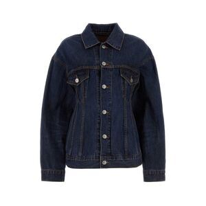 Balenciaga Women Dark Blue Denim Hourglass Jacket